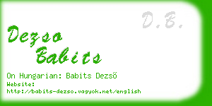 dezso babits business card